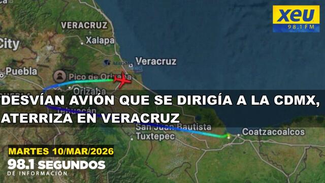 Desvían avión que se dirigía a la CDMX, aterriza en Veracruz