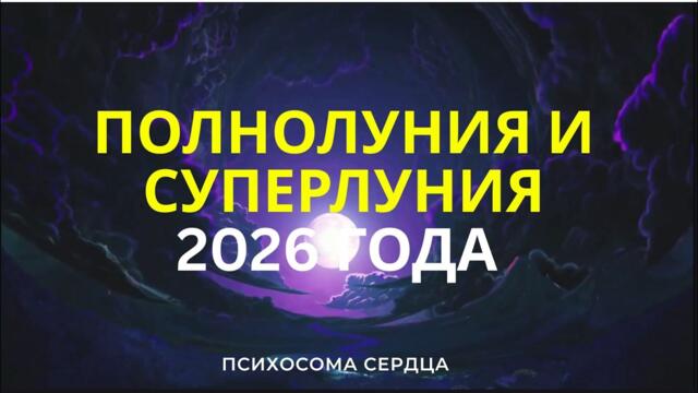ПОЛНОЛУНИЯ И СУПЕРЛУНИЯ 2026 ГОДА