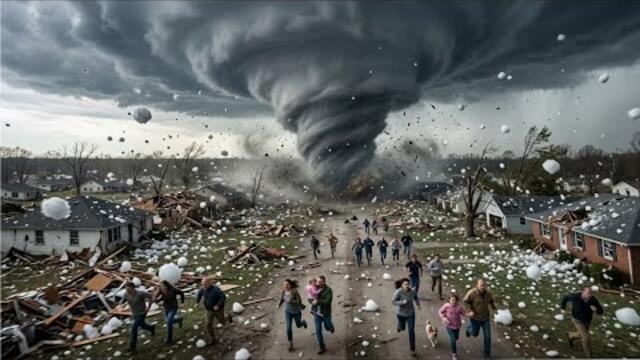 What a scary night in the US!!Illinois was devastated by monster hail and a mega tornado.
