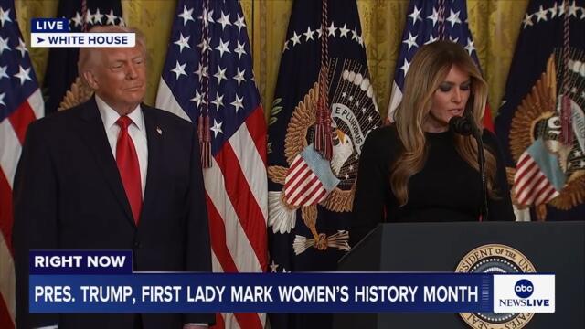 LIVE: President Trump, first lady Melania take part in Women's History Month event at White House