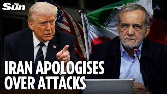Iranian president APOLOGISES for bombing neighbours as Trump warns regime will be hit very hard