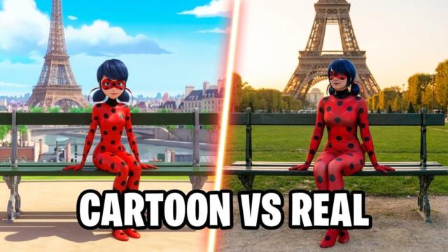 MIRACULOUS LADYBUG REAL LIFE 🐞 Ladybug vs Cat Noir in Paris!