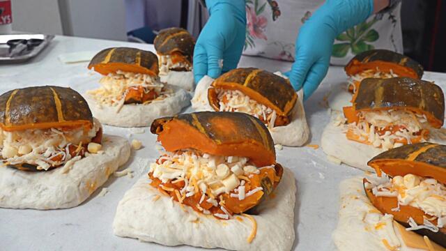 A Whole Pumpkin Inside the Bread?! Amazing Cheese Bomb Pumpkin Ciabatta - Korean street food