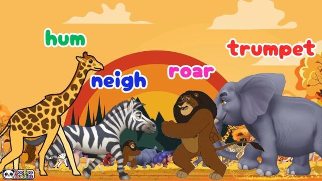 Animal Sounds Song for Kids | Learn Wild Safari Animals name and sounds | BooBooBuddies