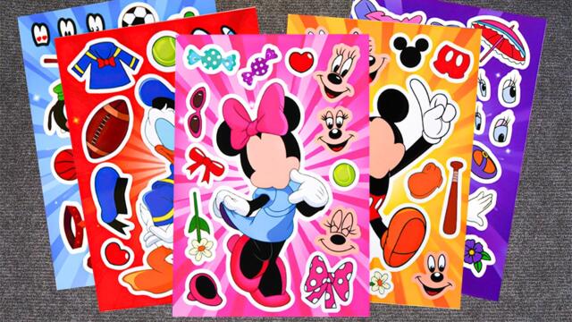 DISNEY MICKEY and DONALD DUCK Sticker Book 🖤 Cute Mickey Mouse Clubhouse Characters | ASMR