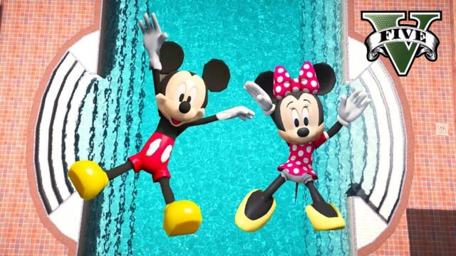 GTA 5 Mickey Mouse vs Minnie Mouse Water Ragdolls & Fails ep.4 [Funny Moments]