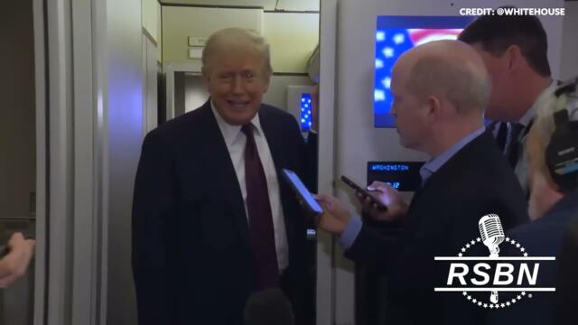 WATCH: President Trump Answers Press Questions Aboard Air Force One - 03/13/26