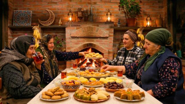 Two Village Families Meet! Baking a Giant Holiday Feast Together 🌙