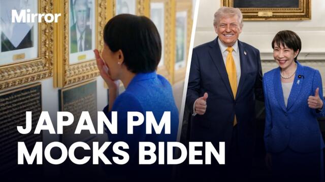 Japan's PM laughs at Joe Biden's 'autopen' portrait after Trump's Pearl Harbor BLUNDER