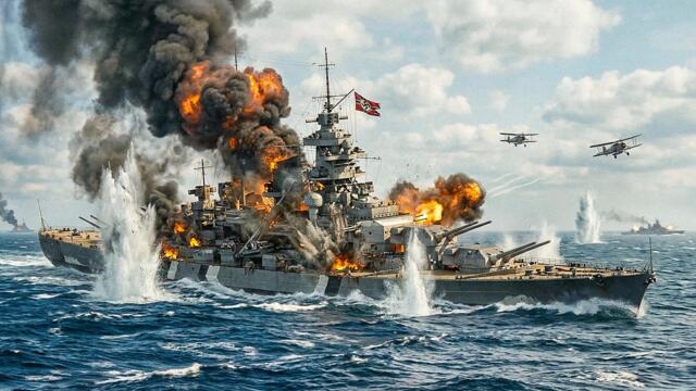 Бруталното Потъване на Бисмарк | Документален филм в ПЪЛЕН ЦВЯТ