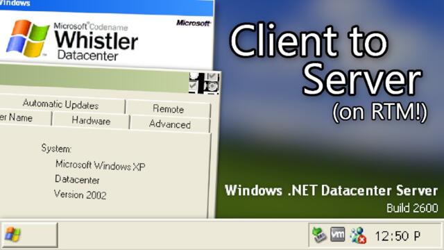 Converting Windows XP to "Windows Server 2003" (on RTM!)