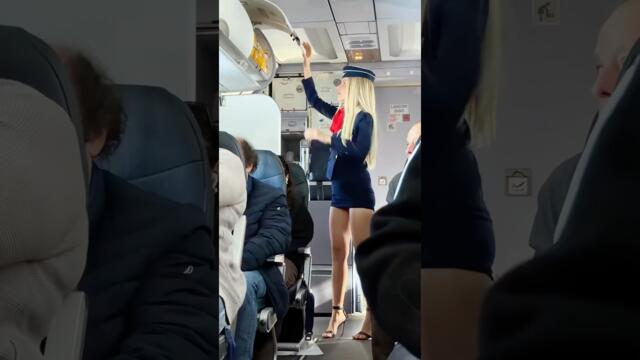 ♥️🔥👠 Can you read people’s eyes? #crew #Aria_in_sky #reactions #stewardess #losangeles