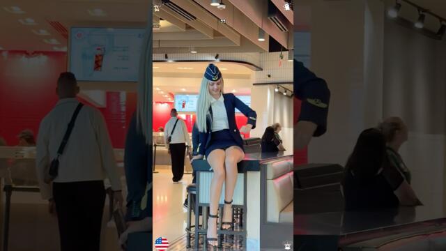 ♥️👠💋🔥 Can you read people’s eyes? 👀👀#crew#Aria_in_sky#reactions#stewardess#losangeles