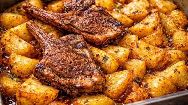 Великденска рецепта с агнешко - Агнешки котлети с картофи на фурна