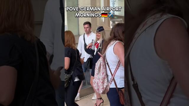 ❤️👠🇷🇺Aria_in_sky - Flight attendant walking through a German airport 🇩🇪✈️ #FlightAttendantLife #Germany #AirportVibes