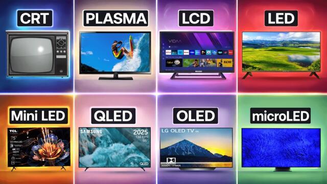 Every Major TV Screen Types Explained | CRT, PLASMA, LCD, LED, Mini-LED, QLED, OLED