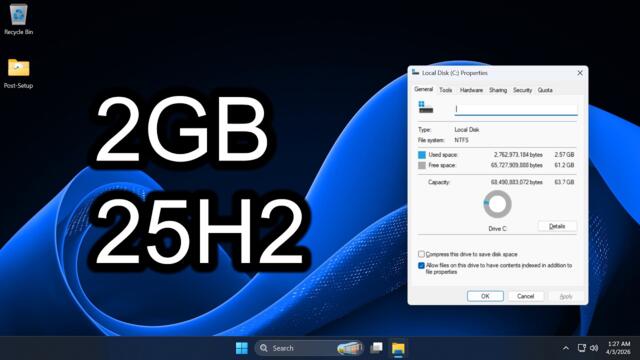 2GB Windows 11 25H2: Clean11 25H2