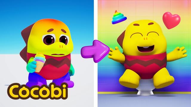 I Turned a Rainbow! Must Go to the Rainbow Toilet🌈 Learn Colors + More Videos For Kids | Cocobi