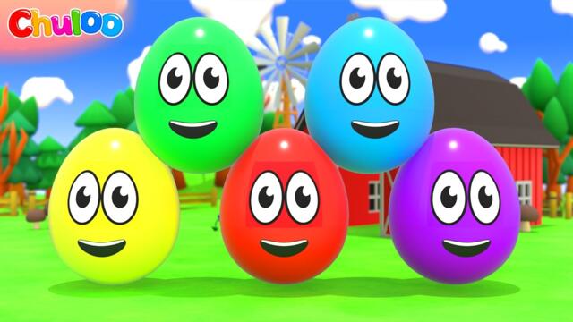 Aprender Colores y Números | Huevos de Colores en la Granja | Canciones Infantiles ChuLoo en Español