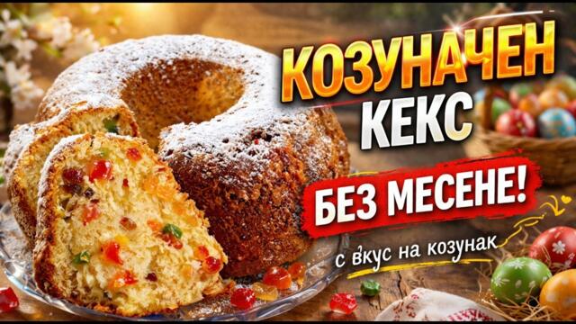 👉 Козуначен кекс без месене – пухкав, ароматен и много лесен!