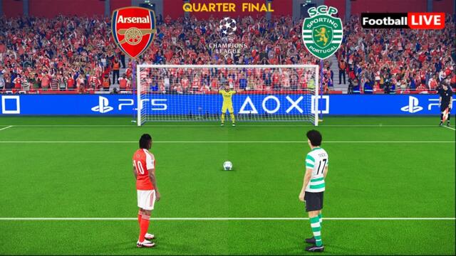 ARSENAL vs SPORTING - Penalty Shootout - UEFA Champions League 2026 Quarter Final | PES