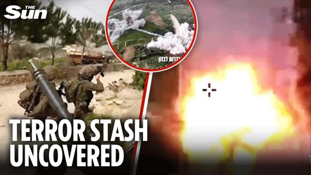 Moment Hezbollah weapons stash discovered in family homes in Lebanon as war continues