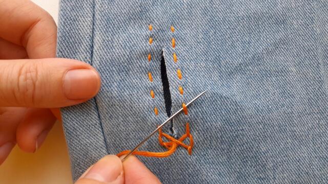 😱 The Most CREATIVE Way to Fix a Hole in Your Jeans!