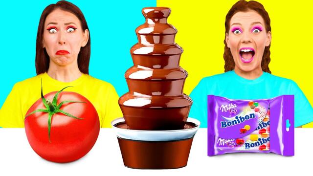 Предизвикателство за Фондю с Шоколадов Фонтан | Вкусни Рецепти за Храна Fun Teen
