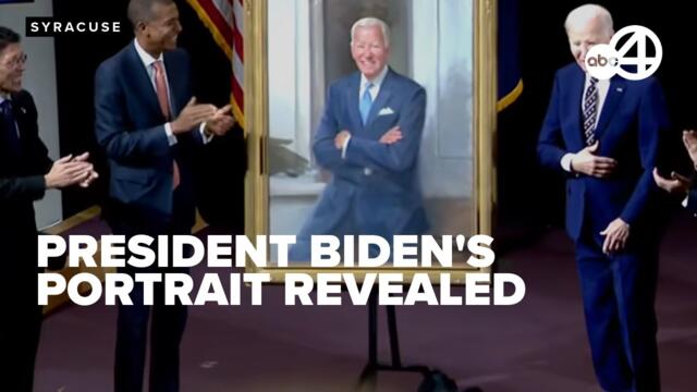 Former President Joe Biden speaks at portrait unveiling in Syracuse