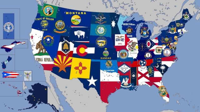 All States and Territories of the USA: Flags & Capitals