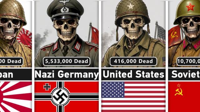 World War 2 Military Losses of Each Country! Some of Them You Won't Believe!