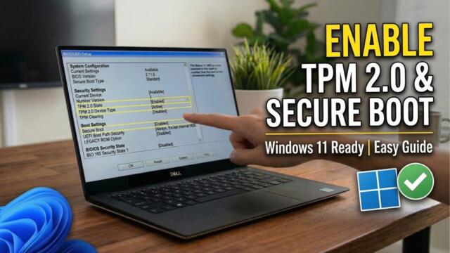 Enable TPM 2.0 & Secure Boot in BIOS for Windows 11
