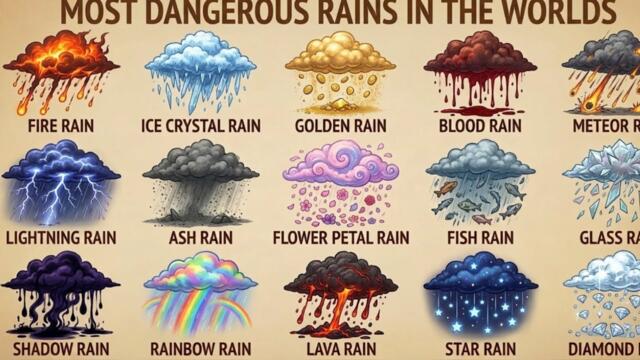 Most Dangerous Rains in the World 🌧️ | Fire Rain, Blood Rain, Meteor Rain Explained