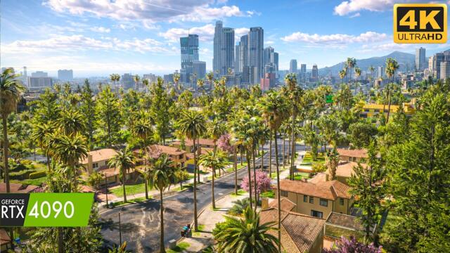Destroying GTA 5 Enhanced with 1,000,000 REAL LOS ANGELES Vegetation(NVE +LA VEGETATION + V4EVERMOD)