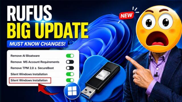 Rufus Biggest Update: Remove AI Blot, TPM, Secure Boot & Microsoft Account Requirements