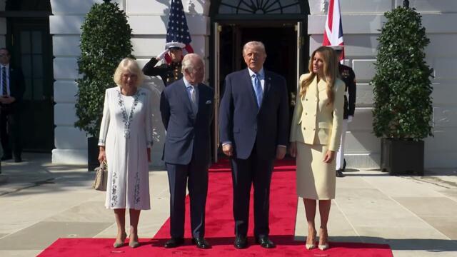 President Trump and the First Lady Participate in a Greeting with the King and Queen of the UK
