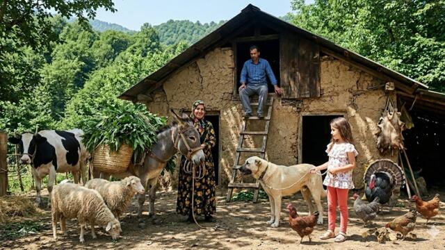 Busy Day in the Village | Bringing Leaves by Donkey & Cooking Delicious Kuku Sabzi