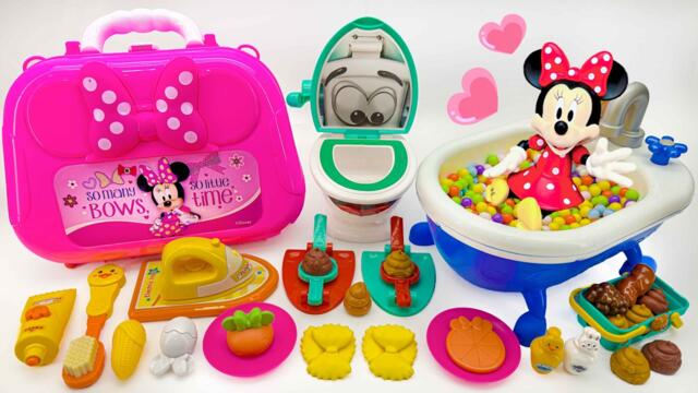 10 Minutes Satisfying Unboxing Minnie Mouse Kitchen Toys, Disney Bathtub Toy & Toilet Playset Review