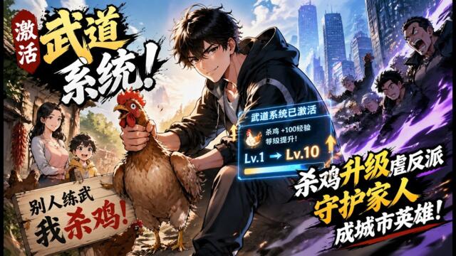 MULTISUB📢新番上线《别人练武我杀鸡》激活武道系统！杀鸡升级虐反派，守护家人成城市英雄💥 #漫剧 #星启漫剧社