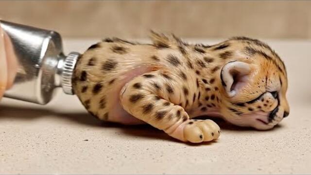 Real Micro Animals Slowly Squeezed From a Paint Tube | Calm Ai ASMR