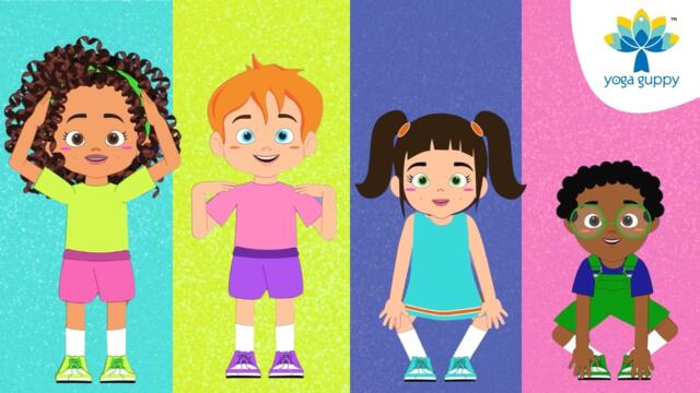 Head Shoulders Knees and Toes | Sing & Dance Along for Children | Yoga Music for Kids by Yoga Guppy