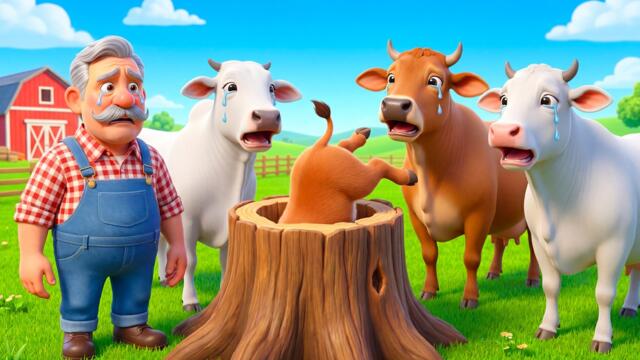 Oh No! Lost Baby Calf 😱🐄 | Mother Cow Finds Her Baby | Old MacDonald Rescue Story | Kids Song (3D)