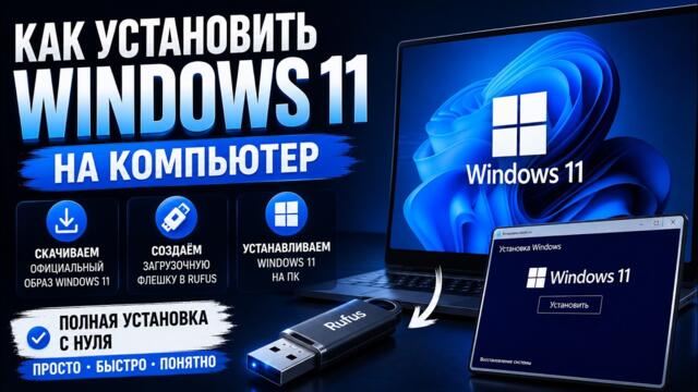 Чистая установка Windows 11 с флешки в 2026 году. ГАЙД с нуля для новичков!