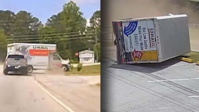 U-Haul Truck Chase Ends When PIT Maneuver By Deputy Tips It Over