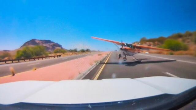 Plane Caught On Camera Nearly Crashing Into Car During Emergency Landing On Highway