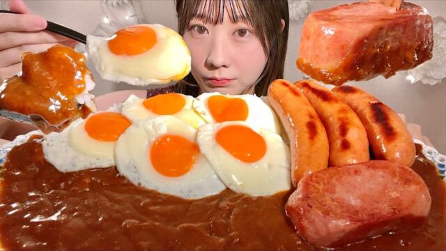ASMR Buldak Curry Rice【Mukbang/ Eating Sounds】【English subtitles】