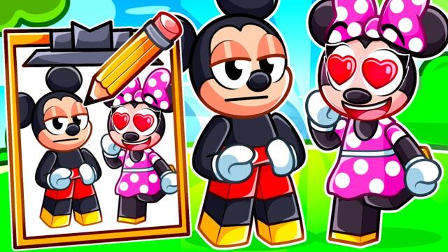 Mickey & Minnie BECOME What THEY DRAW In Roblox!
