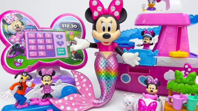 Minnie Mouse 2026🎀 Set Unboxing caja registradora rosa vs barco sirena brillante Disney | Mickey Toy