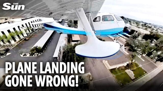 POV: Moment seaplane makes emergency landing on street in Phoenix