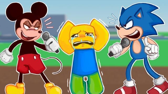 RAP BATTLING as MICKEY and SONIC on ROBLOX VOICE CHAT